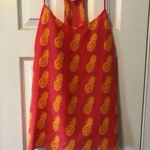 J. Crew Factory pink pineapple tank